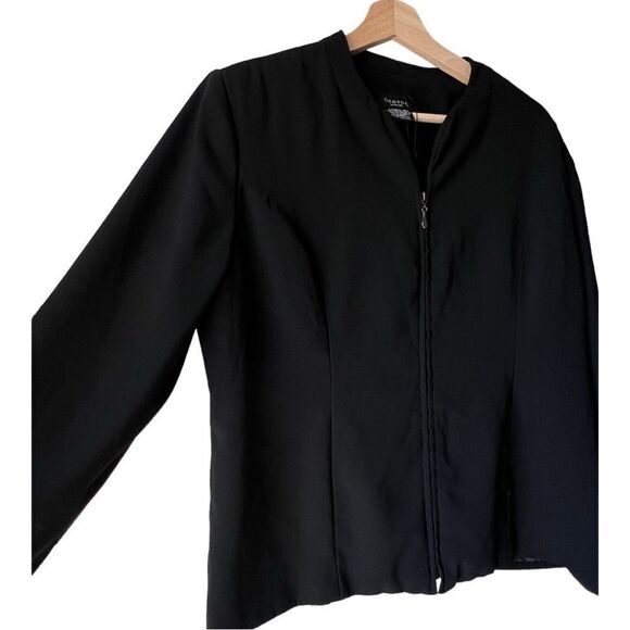 Women's  Plus jacket black solid George front zip up sweater cardigan size 16W. - Picture 5 of 9